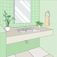 ห้องน้ำ สีเขียว